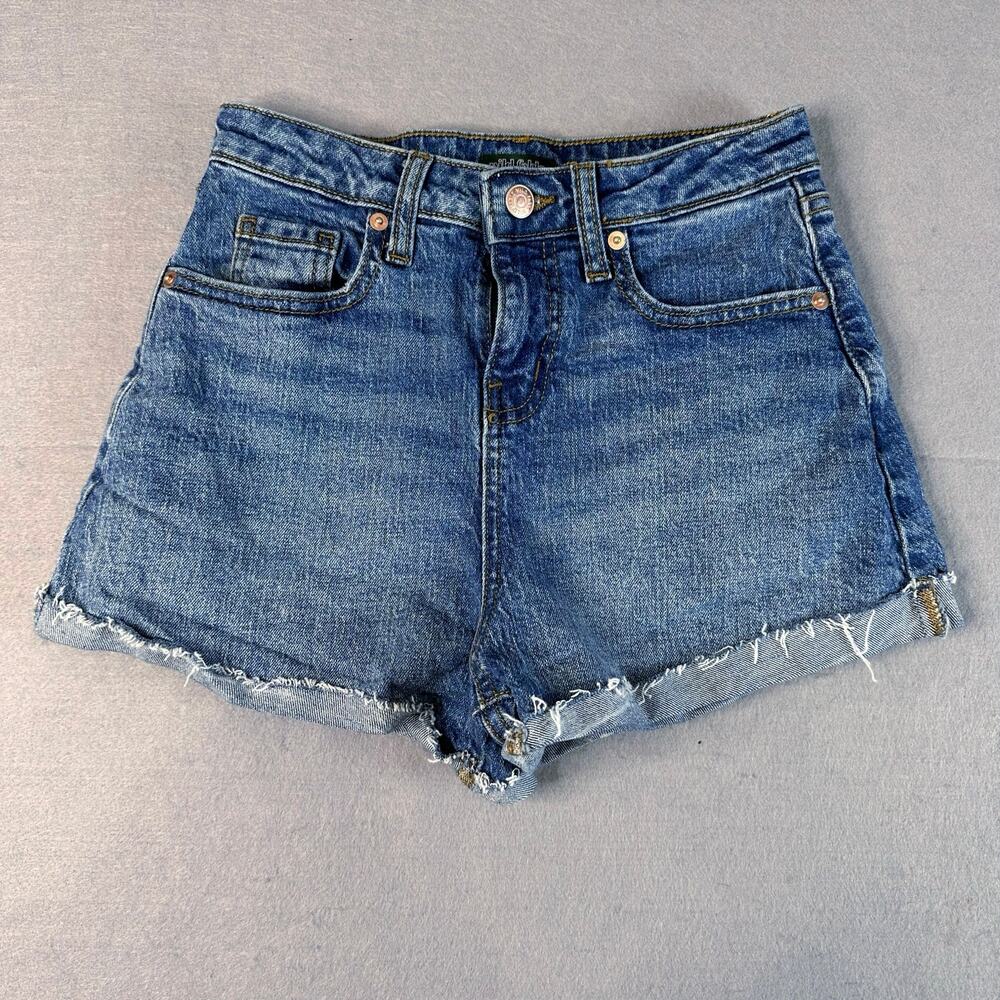 Wild Fable Shorts WMNS 00R High Rise Folded Cuff Blue Denim Cutoff Casual Y2K